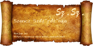 Szencz Szörénke névjegykártya